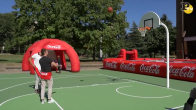 Il padiglione Coca-Cola di Expo diventa campo da basket