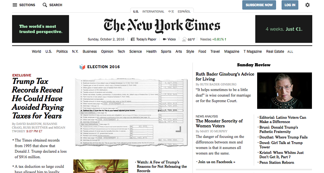 I segreti fiscali di Donald Trump svelati dal New York Times