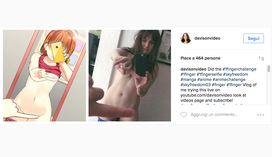 #onefingerselfiechallenge: nudi sì, ma dietro un dito