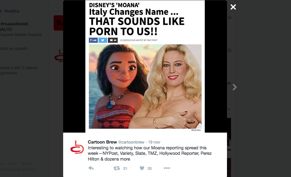 Disney Italia cambia il titolo alla pellicola d’animazione “Moana” Disney Italia cambia il titolo alla pellicola d’animazione “Moana”