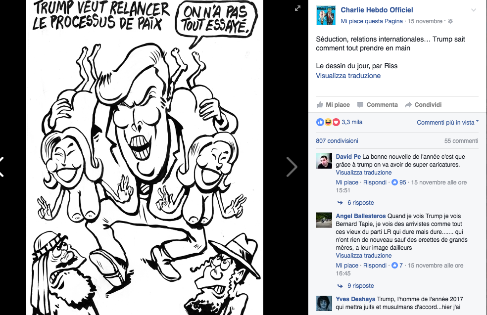 Charlie Hebdo, la copertina è dedicata a Donald Trump Charlie Hebdo, la copertina è dedicata a Donald Trump