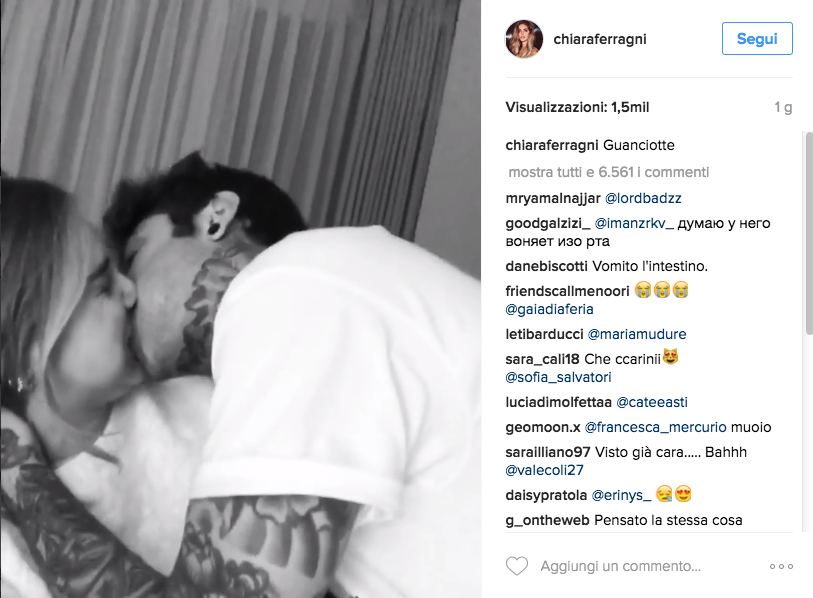 Fedez – Ferragni, bacio social da 1,5 milioni di like