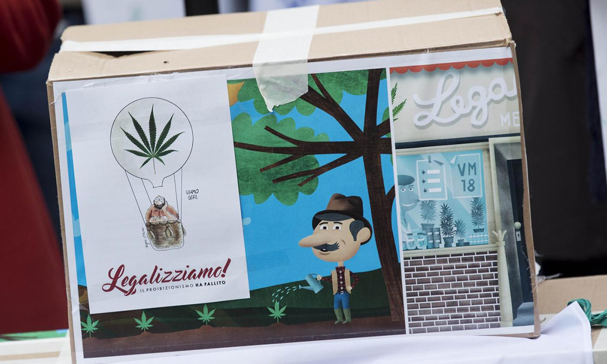 Cannabis legale, 60.000 firme consegnate alla Camera – Foto