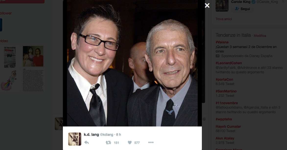 E’ morto Leonard Cohen, il cordoglio vip sui social network E’ morto Leonard Cohen, il cordoglio vip sui social network