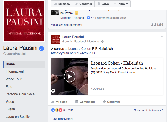 E’ morto Leonard Cohen, il cordoglio vip sui social network E’ morto Leonard Cohen, il cordoglio vip sui social network