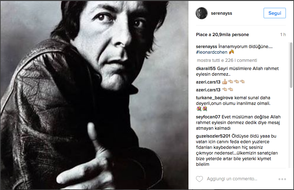 E’ morto Leonard Cohen, il cordoglio vip sui social network E’ morto Leonard Cohen, il cordoglio vip sui social network