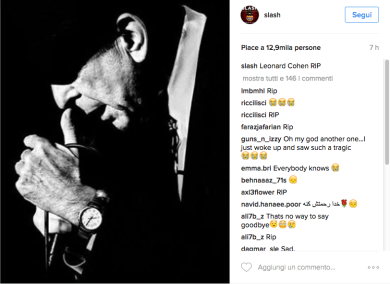 E’ morto Leonard Cohen, il cordoglio vip sui social network