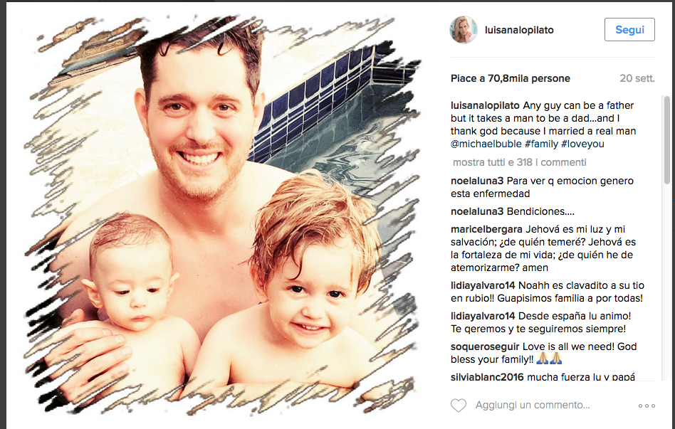 Il figlio di Michael Bublè ha il cancro al fegato