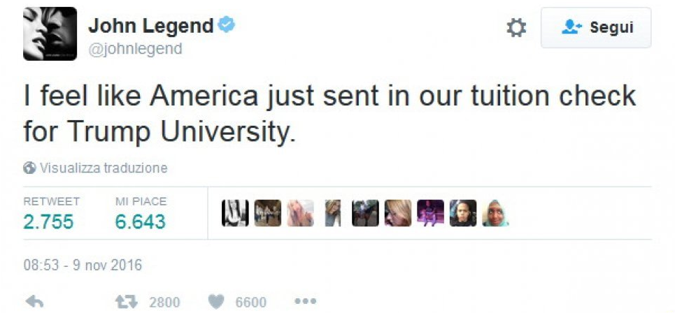 Trump presidente: le reazioni social dei vip Trump presidente: le reazioni social dei vip