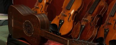 The Italian violin made from silk