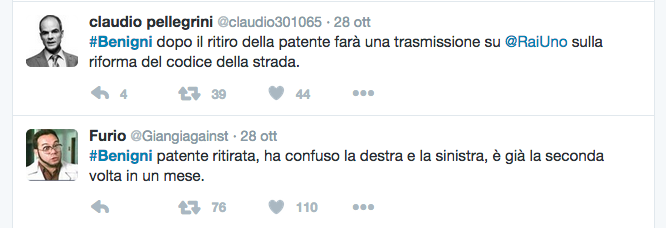 Tapiro d’oro a Roberto Benigni per il ritiro della patente Tapiro d’oro a Roberto Benigni per il ritiro della patente