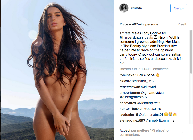 Emily Ratajkowski: un sexy scatto per festeggiare i 10 milioni di follower Emily Ratajkowski: un sexy scatto per festeggiare i 10 milioni di follower