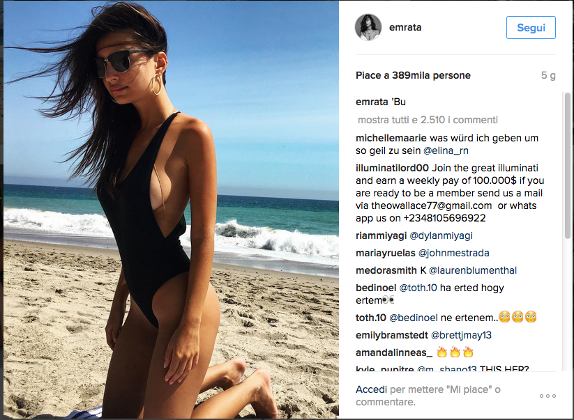 Emily Ratajkowski: un sexy scatto per festeggiare i 10 milioni di follower Emily Ratajkowski: un sexy scatto per festeggiare i 10 milioni di follower