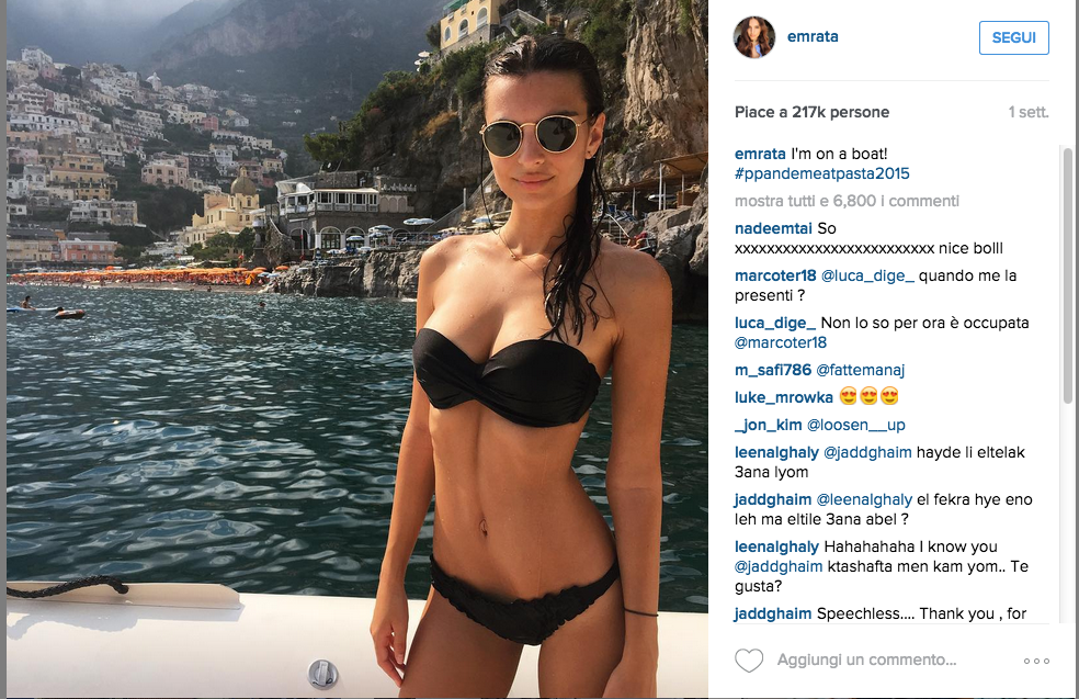 Emily Ratajkowski: un sexy scatto per festeggiare i 10 milioni di follower Emily Ratajkowski: un sexy scatto per festeggiare i 10 milioni di follower