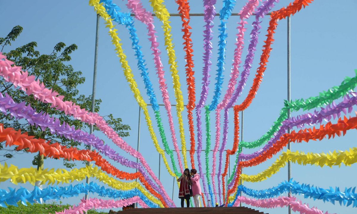 Cina, 240.000 girandole colorate accolgono il 2017 Cina, 240.000 girandole colorate accolgono il 2017