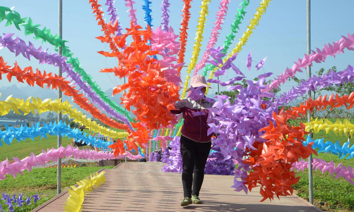 Cina, 240.000 girandole colorate accolgono il 2017 Cina, 240.000 girandole colorate accolgono il 2017