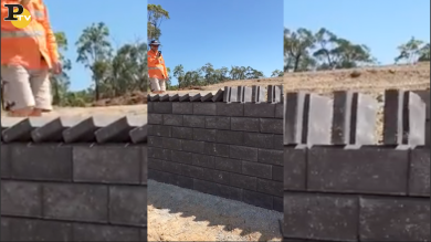 Australia: i muratori ed il “domino” di mattoni | video