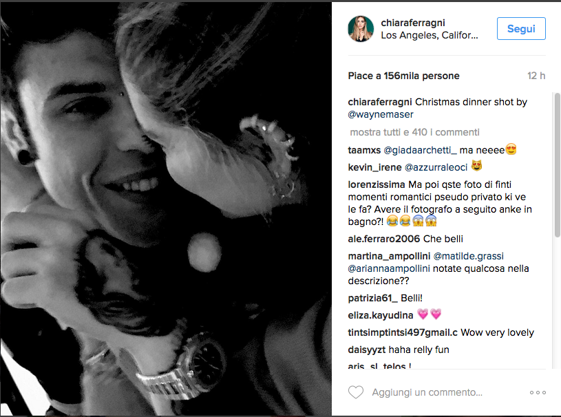 Fedez e Chiara Ferragni, Natale social su Instagram