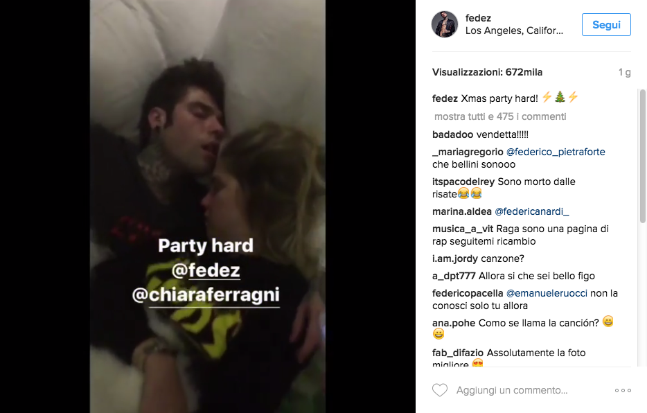 Fedez e Chiara Ferragni, Natale social su Instagram