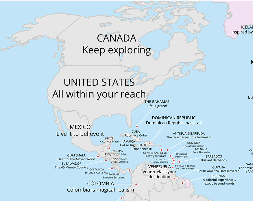 Viaggi, la mappa degli slogan turistici nel mondo Viaggi, la mappa degli slogan turistici nel mondo