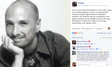 Giorgia ricorda Alex Baroni: “Oggi avrebbe compiuto 50 anni”