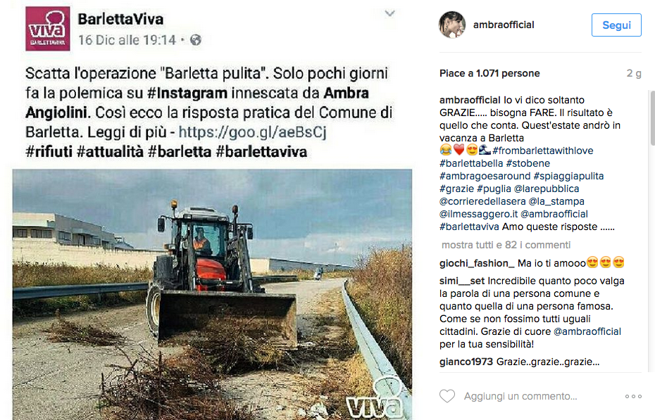 Ambra Angiolini minacciata per la denuncia del degrado Ambra Angiolini minacciata per la denuncia del degrado