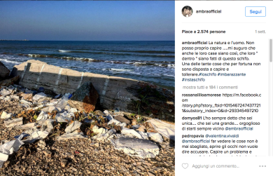 Ambra Angiolini minacciata per la denuncia del degrado