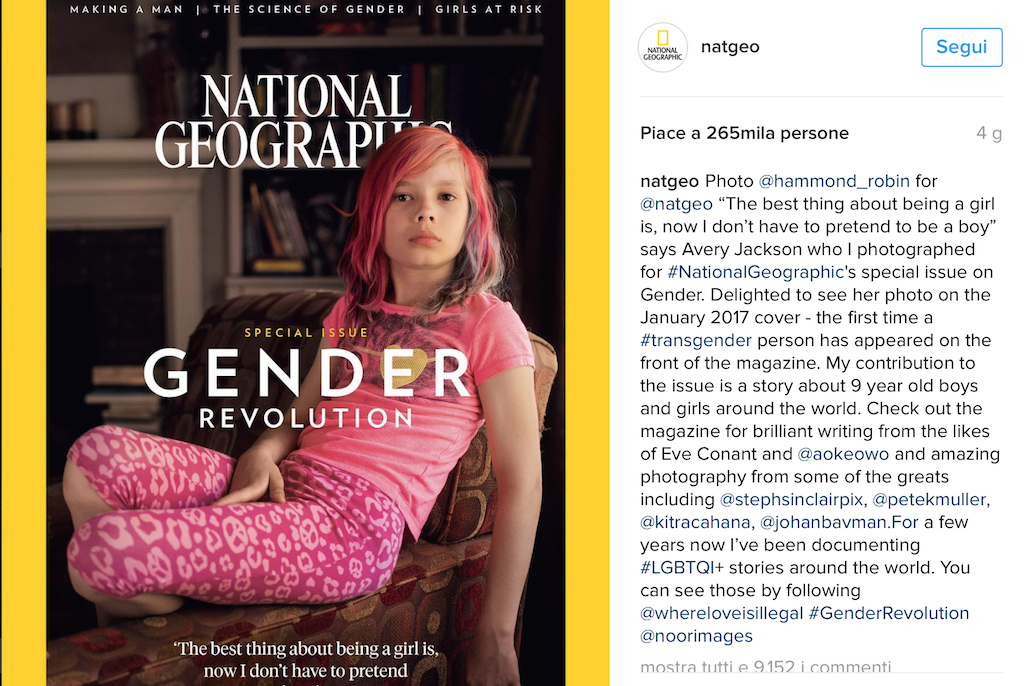 National Geographic: per la prima volta una transgender in copertina National Geographic: per la prima volta una transgender in copertina