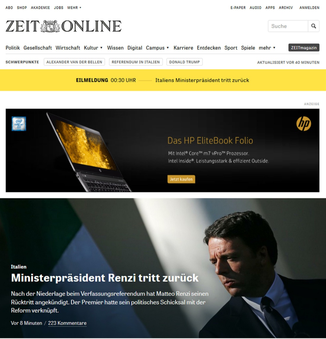 Referendum costituzionale, le dimissioni di Renzi fanno il giro del mondo Referendum costituzionale, le dimissioni di Renzi fanno il giro del mondo