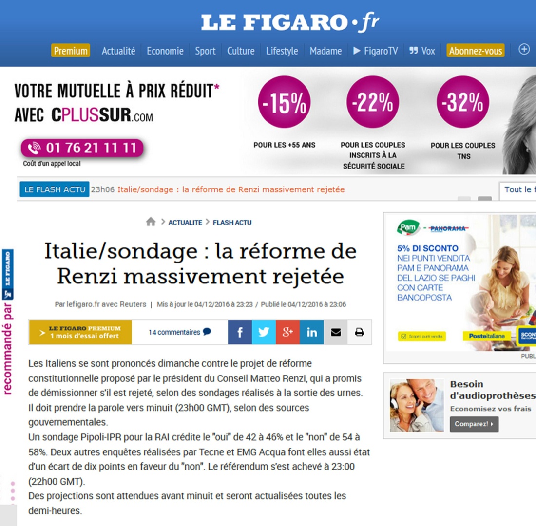 Referendum costituzionale, le dimissioni di Renzi fanno il giro del mondo Referendum costituzionale, le dimissioni di Renzi fanno il giro del mondo