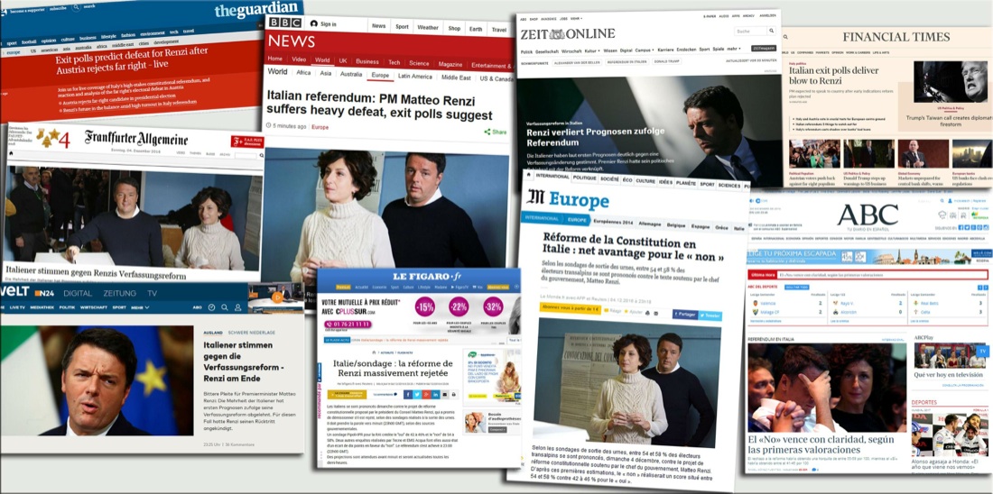 Referendum costituzionale, le dimissioni di Renzi fanno il giro del mondo Referendum costituzionale, le dimissioni di Renzi fanno il giro del mondo