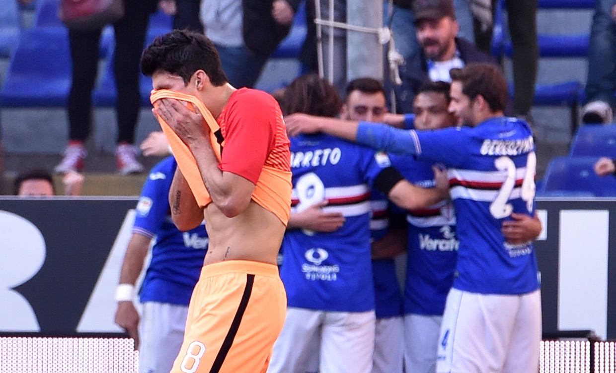 Serie A: la sconfitta della Roma contro la Sampdoria e la 22a giornata in foto