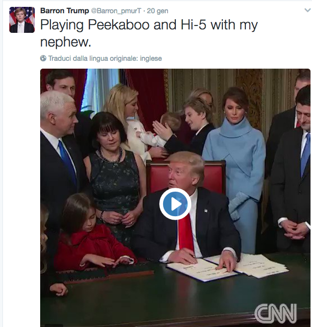 Barron Trump attaccato dai social, lo difende Chelsea Clinton