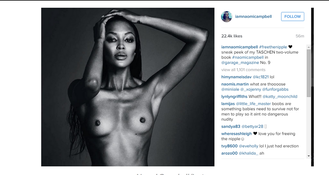 Naomi Campbell in topless a 46 anni Naomi Campbell in topless a 46 anni
