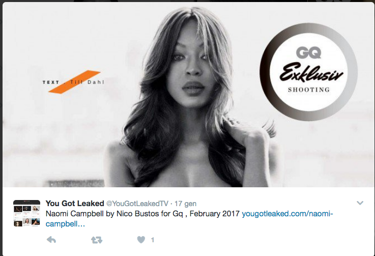 Naomi Campbell in topless a 46 anni Naomi Campbell in topless a 46 anni