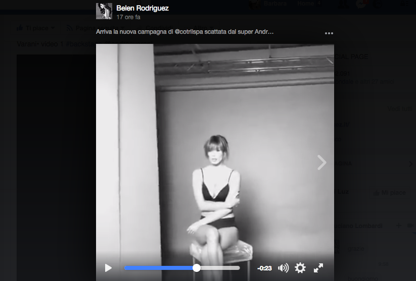 Belén sexy su Facebook per la nuova campagna pubblicitaria Belén sexy su Facebook per la nuova campagna pubblicitaria