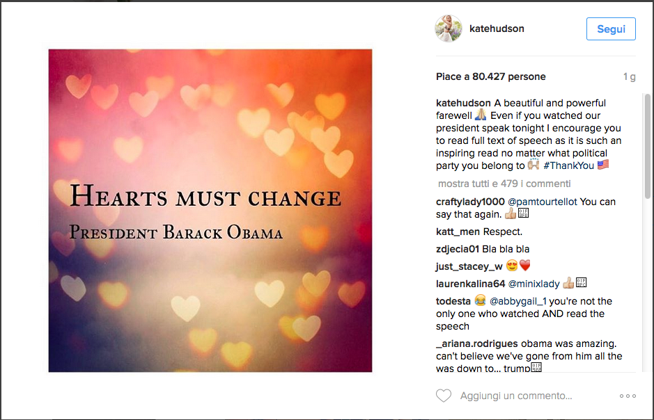 L’addio delle celebrity a Barack Obama