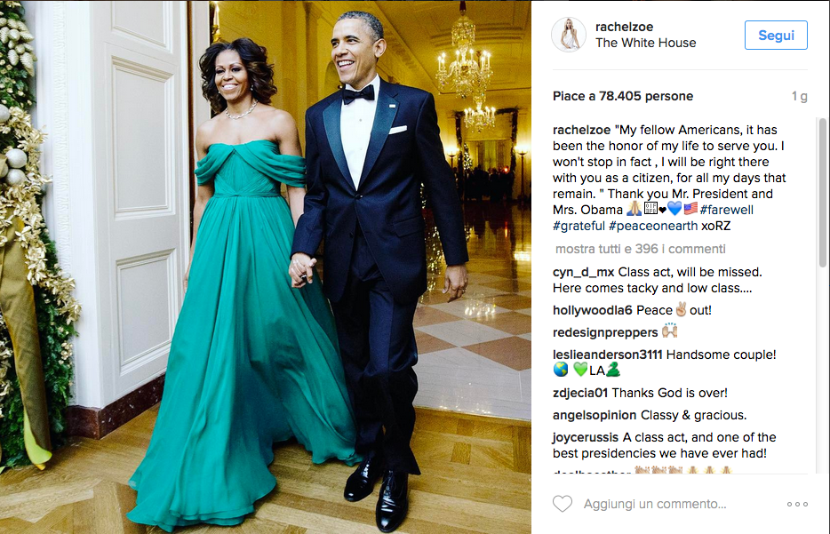 L’addio delle celebrity a Barack Obama