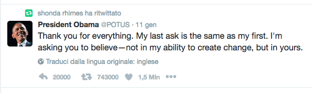 L’addio delle celebrity a Barack Obama