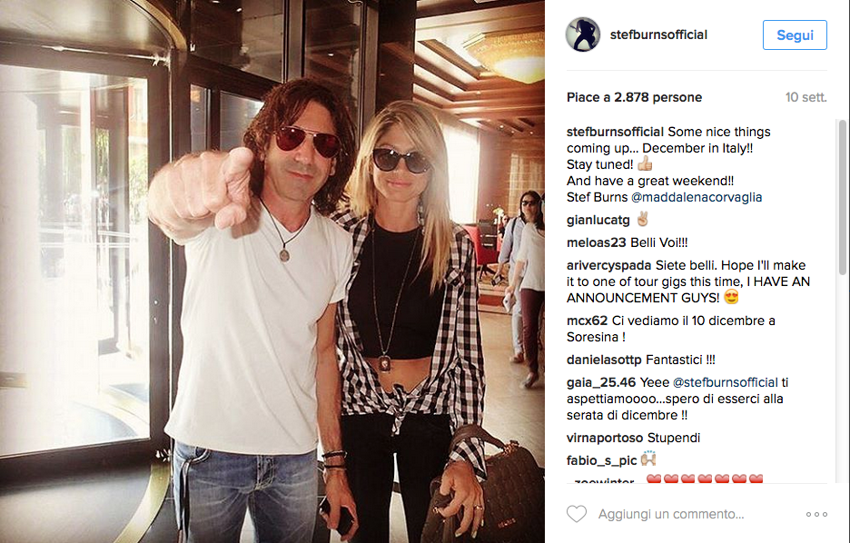 Maddalena Corvaglia e Stef Burns, a sorpresa il matrimonio è finito