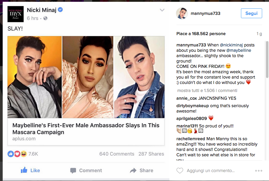 Il mondo del make up ha il suo primo testimonial uomo