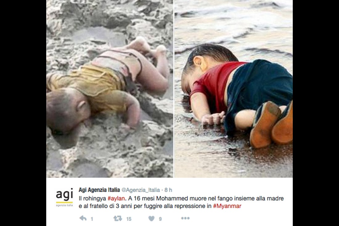 Myanmar: la foto di Mohammed, bimbo Rohingya, fa il giro del mondo Myanmar: la foto di Mohammed, bimbo Rohingya, fa il giro del mondo