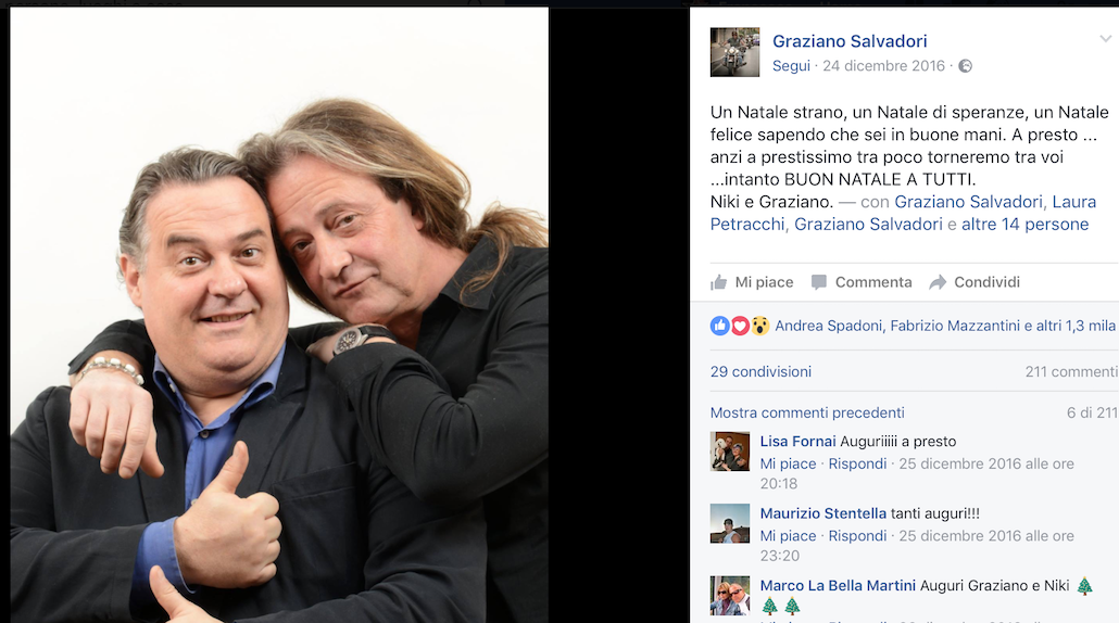 Addio Niki Giustini, è morto il comico lanciato da Carlo Conti