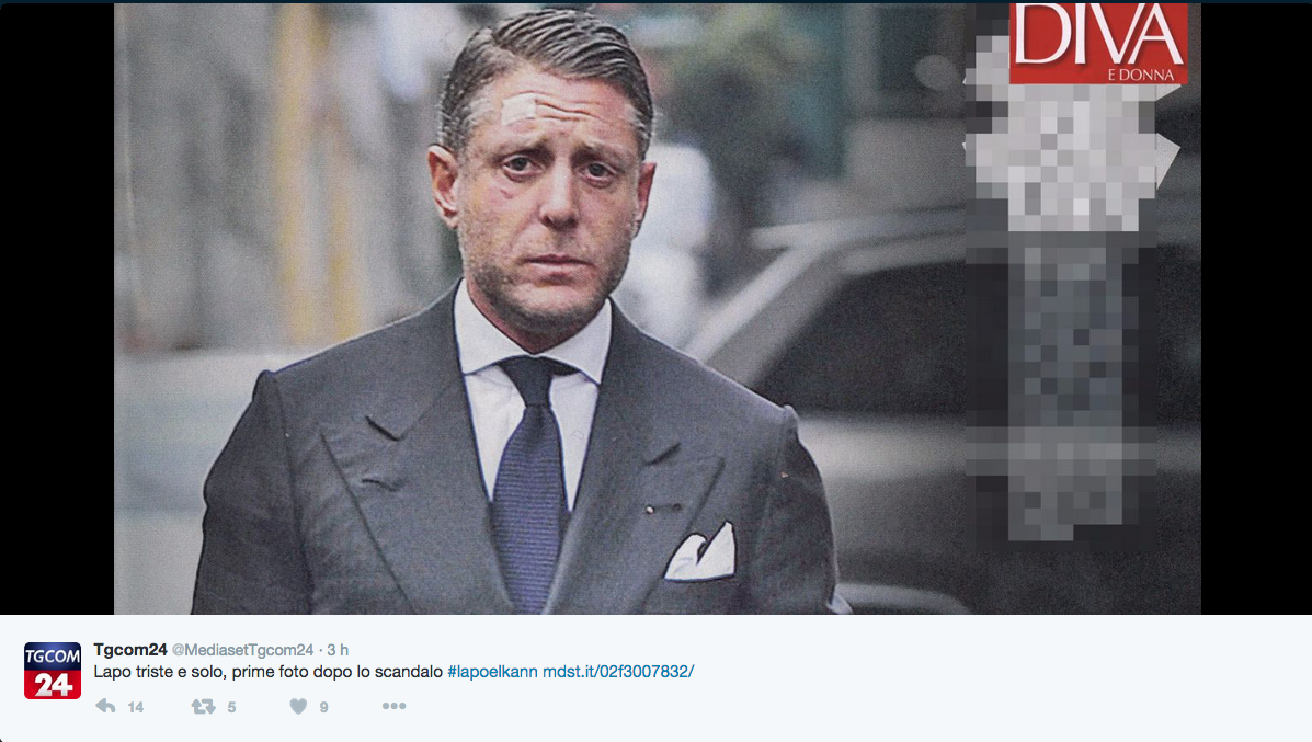Lapo Elkann è in Italia solo e malconcio