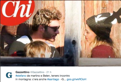 Tra Belén e Stefano tornano i sorrisi in montagna