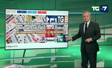 Enrico Mentana querela Beppe Grillo: l’annuncio durante il tg