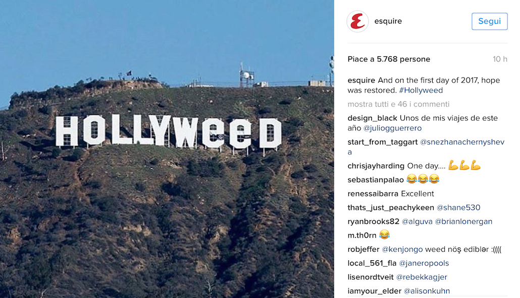 Hollywood diventa Hollyweed: ecco cosa c’è dietro la beffa di Capodanno Hollywood diventa Hollyweed: ecco cosa c’è dietro la beffa di Capodanno