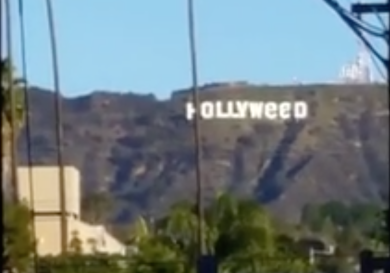 La scritta di Hollywood diventa ‘Hollyweed’ – VIDEO