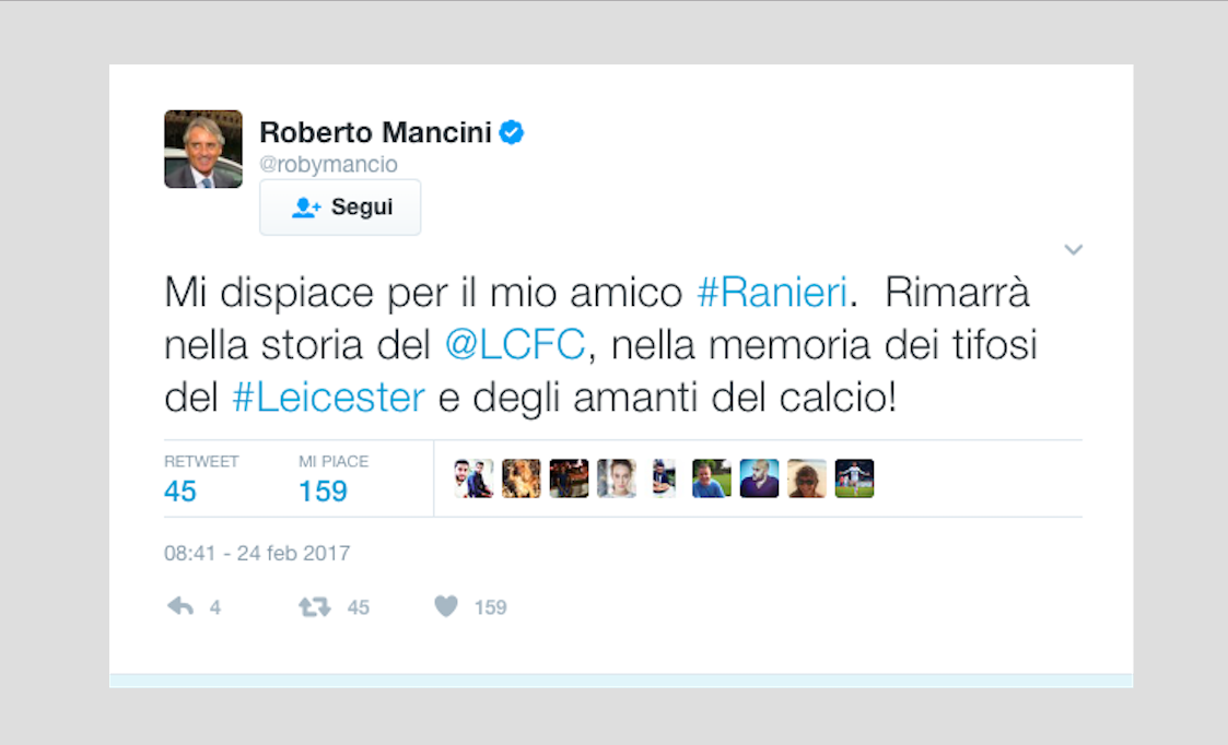 Da Mourinho a Bobo Vieri: le reazioni dello sport all’esonero di Ranieri Da Mourinho a Bobo Vieri: le reazioni dello sport all’esonero di Ranieri