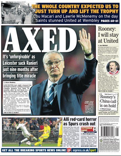 Ranieri esonerato dal Leicester: fine della favola della Premier League Ranieri esonerato dal Leicester: fine della favola della Premier League